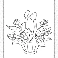 printable a basket of flowers coloring page
