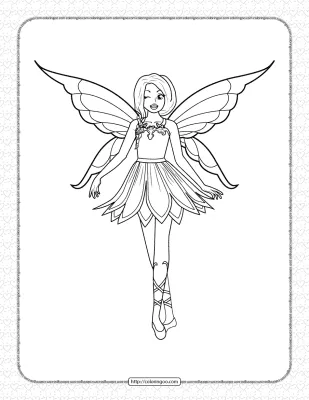 Printable Butterfly Winged Fairy Coloring Page