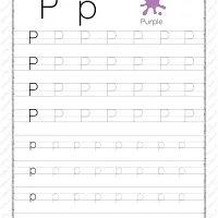 printable dotted letter p tracing pdf worksheet