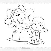 printable elly and pocoyo coloring pages