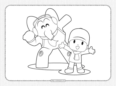 Printable Elly and Pocoyo Coloring Pages