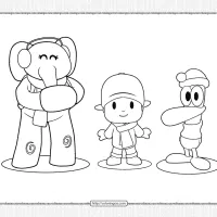 printable elly pocoyo and pato coloring page