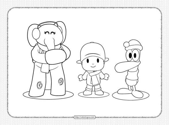 Printable Elly Pocoyo and Pato Coloring Page 1 printable elly pocoyo and pato coloring page