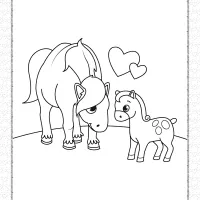 Printable Horse and Foal Coloring Page 6 printable horse and foal coloring page