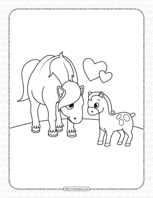 Printable Horse and Foal Coloring Page