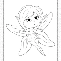 printable long eared fairy coloring page
