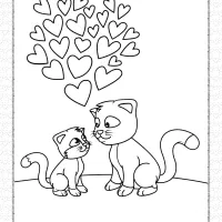 printable love of cats coloring page