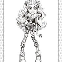 Printable Monster High Clawdeen Wolf Coloring Page 5 printable monster high clawdeen wolf coloring page