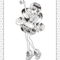 Printable Monster High Draculaura Coloring Page 6 printable monster high draculaura coloring page