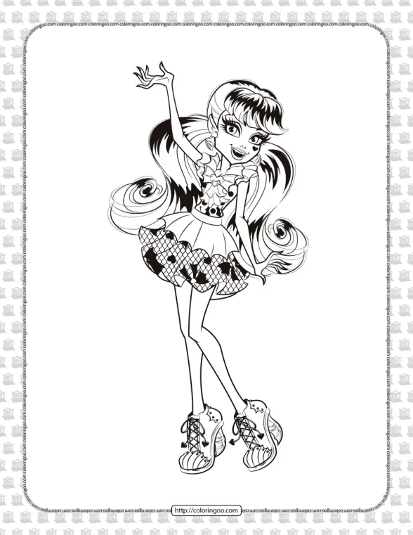 Printable Monster High Draculaura Coloring Page 1 printable monster high draculaura coloring page