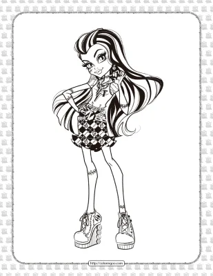 Printable Monster High Frankie Stein Coloring Page
