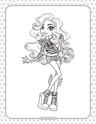 Printable Monster High Lagoona Blue Coloring Page