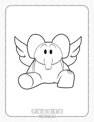 Printable Pocoyo Elly Coloring Pages for Kids