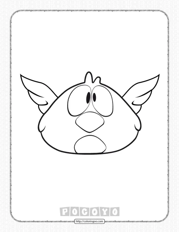 printable pocoyo sleepy bird coloring page