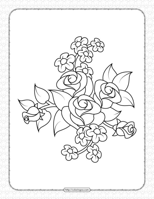 Printable Rose Coloring Pages for Girls 1 printable rose coloring pages for girls