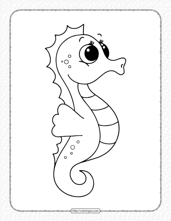 Printable Seahorse Coloring Pages for Kids 1 printable seahorse coloring pages for kids
