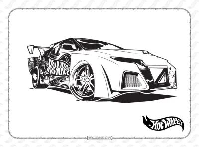 Printables Hot Wheels Coloring Sheet for Kids