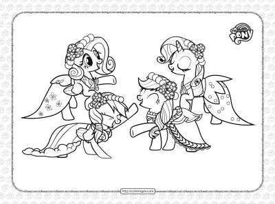 Fluttershy Rarity Rainbow Dash Applejack Coloring Page