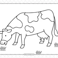 Free Printable Grazing Cow Coloring Page 11 free printable grazing cow coloring page