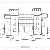 free printable sand castle pdf coloring page