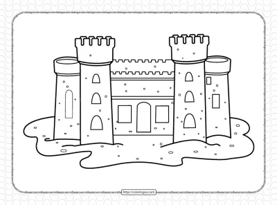 Free Printable Sand Castle Pdf Coloring Page
