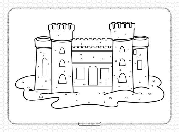 Free Printable Sand Castle Pdf Coloring Page 1 free printable sand castle pdf coloring page
