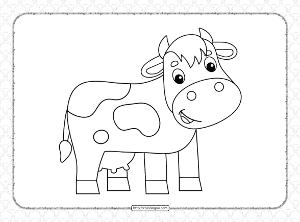Free Printable Sweet Cow Coloring Page 1 free printable sweet cow coloring page