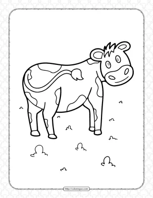 Funny Cow Coloring Page