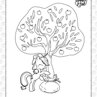 mlp applejack under the tree coloring page