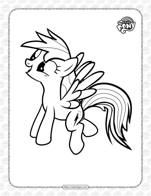 MLP Rainbow Dash Ready to Fly Coloring Page 1 mlp rainbow dash ready to fly coloring page