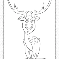 printable cartoon deer coloring page