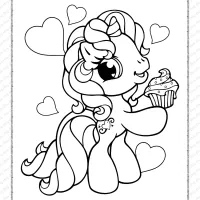 printable cute pony pdf coloring page
