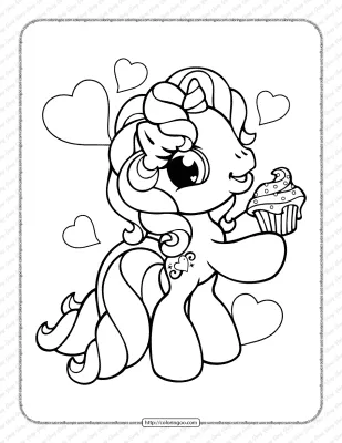 Printable Cute Pony Pdf Coloring Page