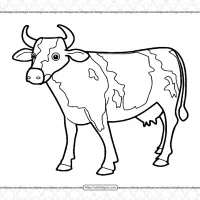 Printable Hand-drawn Cow Coloring Page 4 printable hand drawn cow coloring page