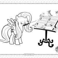 printable mlp fluttershy songbird chorus coloring page
