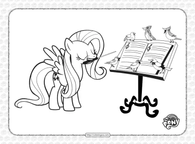 Printable MLP Fluttershy Songbird Chorus Coloring Page