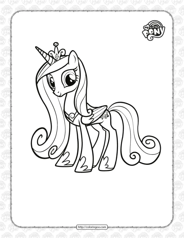 Printable MLP Princess Cadance Coloring Page 1 printable mlp princess cadance coloring page