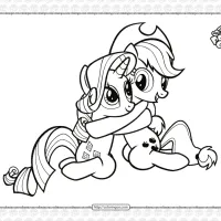 printable mlp rarity and applejack coloring page