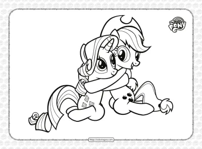 Printable MLP Rarity and Applejack Coloring Page