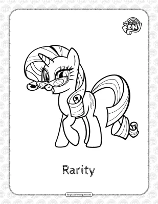 Printable My Little Pony Rarity Coloring Page
