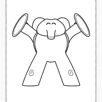 printable pocoyo elly and her cymbals coloring page
