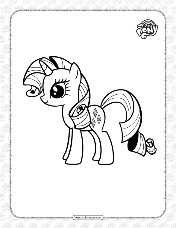 Printable Rarity Pdf Coloring Page 1 printable rarity pdf coloring page