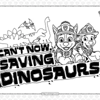 Paw Patrol Can't Saving Dinosaurs Coloring Page 12 free paw patrol cant saving dinosaurs coloring page