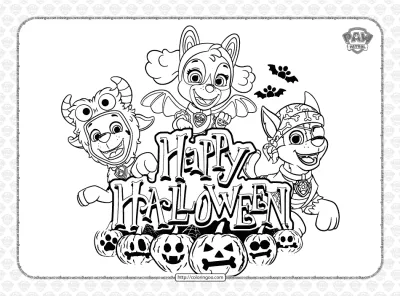 Paw Patrol Happy Halloween Pdf Coloring Book