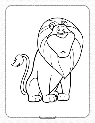 Free Printable Lion Pdf Coloring Book