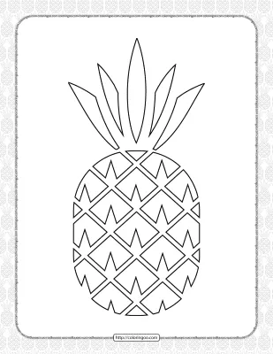 Free Printable Pineapple Pdf Coloring Book