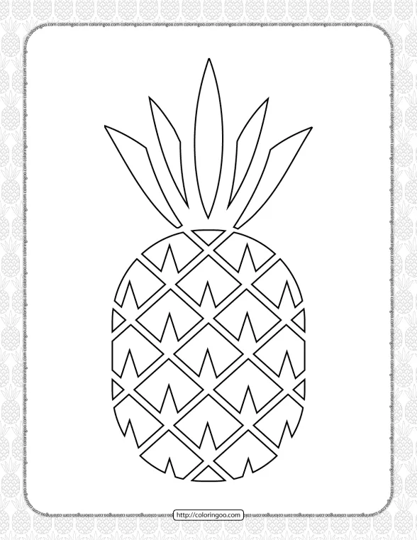 Free Printable Pineapple Pdf Coloring Book 1 free printable pineapple pdf coloring book