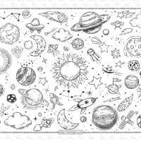 free printable space doodles pdf coloring book