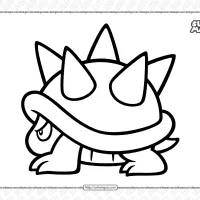 Free Printable Super Mario Spiny Coloring Page 15 free printable super mario spiny coloring page