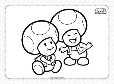 Free Super Mario Toads Coloring Book